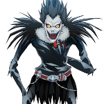 Ryuk foi um dos personagens mais memoráveis da série. Sua última linha: “Nós aliviamos o tédio um do outro por um bom tempo… Foi bastante divertido”, ficou marcada na memória de todos. No entanto, a ideia inicial para o personagem era diferente da versão final. Ele teria características mais humanizadas, sendo mais atraente, mas o roteirista Tsugumi achou que isso poderia confundir os leitores.