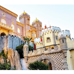 The Pena National Palace is a 19th-century romantic palace in Sintra, Portugal, known for its extravagant architecture and impressive decor. It was built by King Fernando II in a romantic style, with elements of Medieval, Renaissance and Moorish architecture. Today, it is a popular tourist attraction and a UNESCO World Heritage Site.